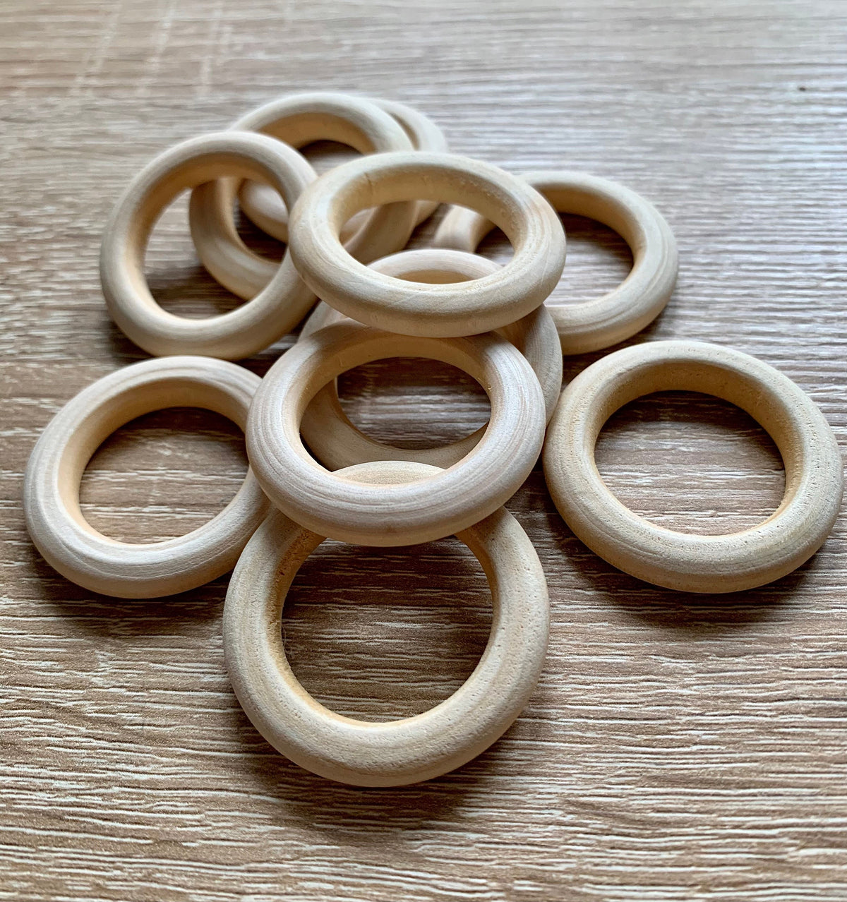 Wooden Ring 40mm - Natural x4