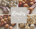 19mm Large Hole Wooden Beads - x5 Natural
