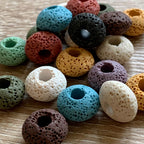 Lava Stone Coloured Large Hole Bead - 10 Available Colours
