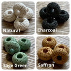 Lava Stone Coloured Large Hole Bead - 10 Available Colours