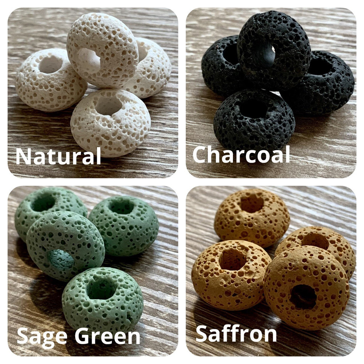 Lava Stone Coloured Large Hole Bead - 10 Available Colours
