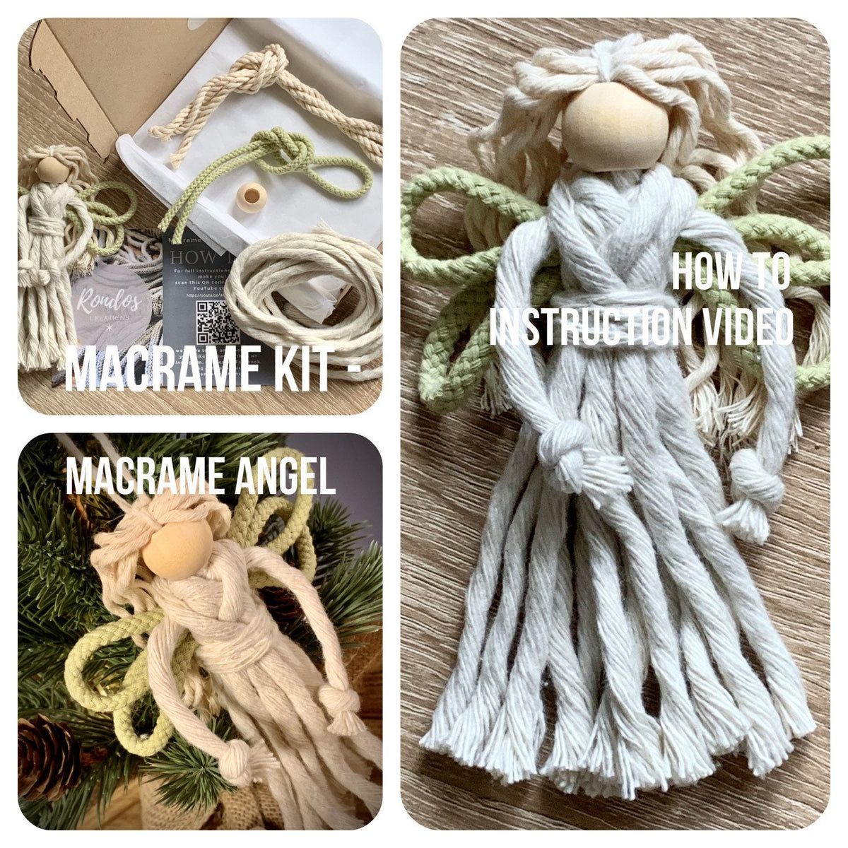 Macrame Kit Fairy/Angel Decoration - Available With Different Wing Colours, Craft Kit