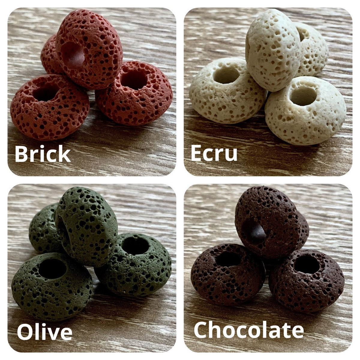 Lava Stone Coloured Large Hole Bead - 10 Available Colours