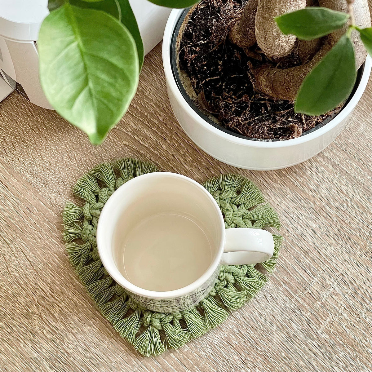 DIY Macrame Heart Coasters Kit – UK Cotton Cord Craft