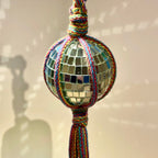 Macrame Disco Ball - for car, window or tree decoration.
