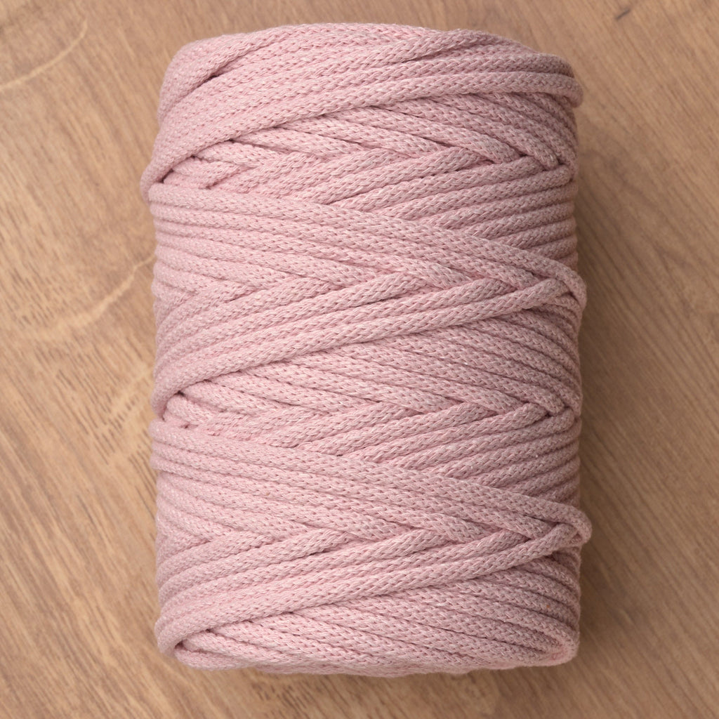 5mm Light Pink Cotton Braided Cord – UK Made Macrame Rope