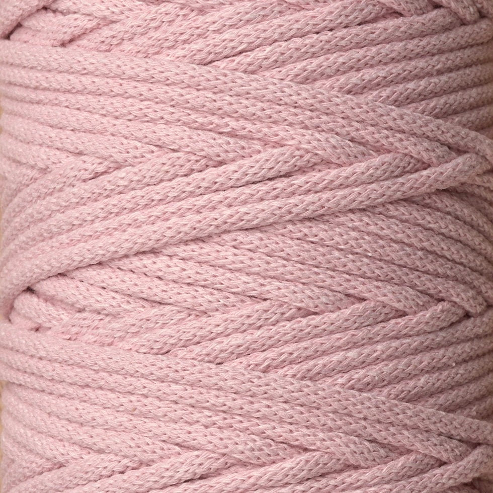 5mm Light Pink Cotton Braided Cord – UK Made Macrame Rope