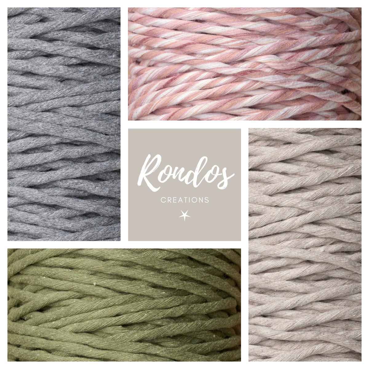 5mm Linen Cotton Twisted Cord - UK Made Macrame Rope