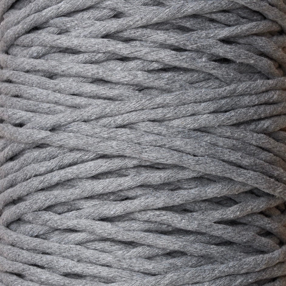 5mm Mid Grey Cotton Twisted Cord – Macrame, UK Made