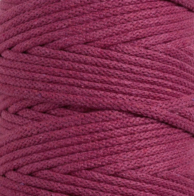 5mm Beetroot Braided Cotton Cord – UK Made Macrame Crafting