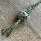 Macrame Disco Ball - for car, window or tree decoration.