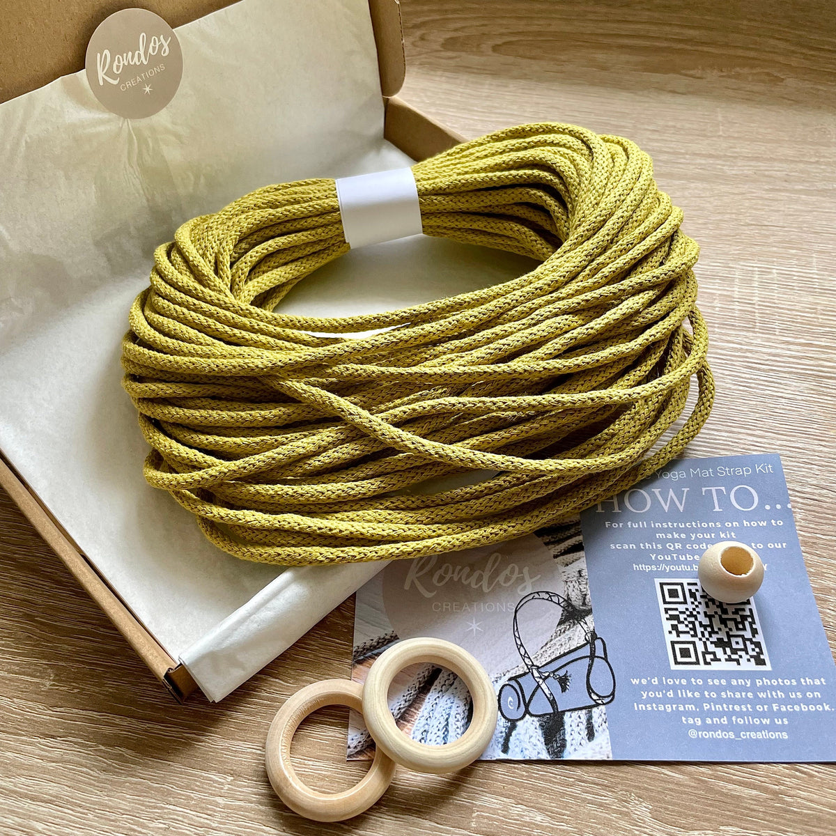 DIY Macrame Yoga Mat Strap Kit, Craft Kit