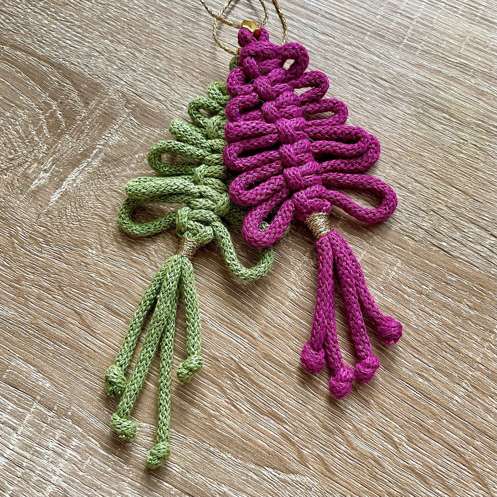 Macrame Kit Christmas Tree Decorations - Make it yourself Macrame Kit, Craft Kit
