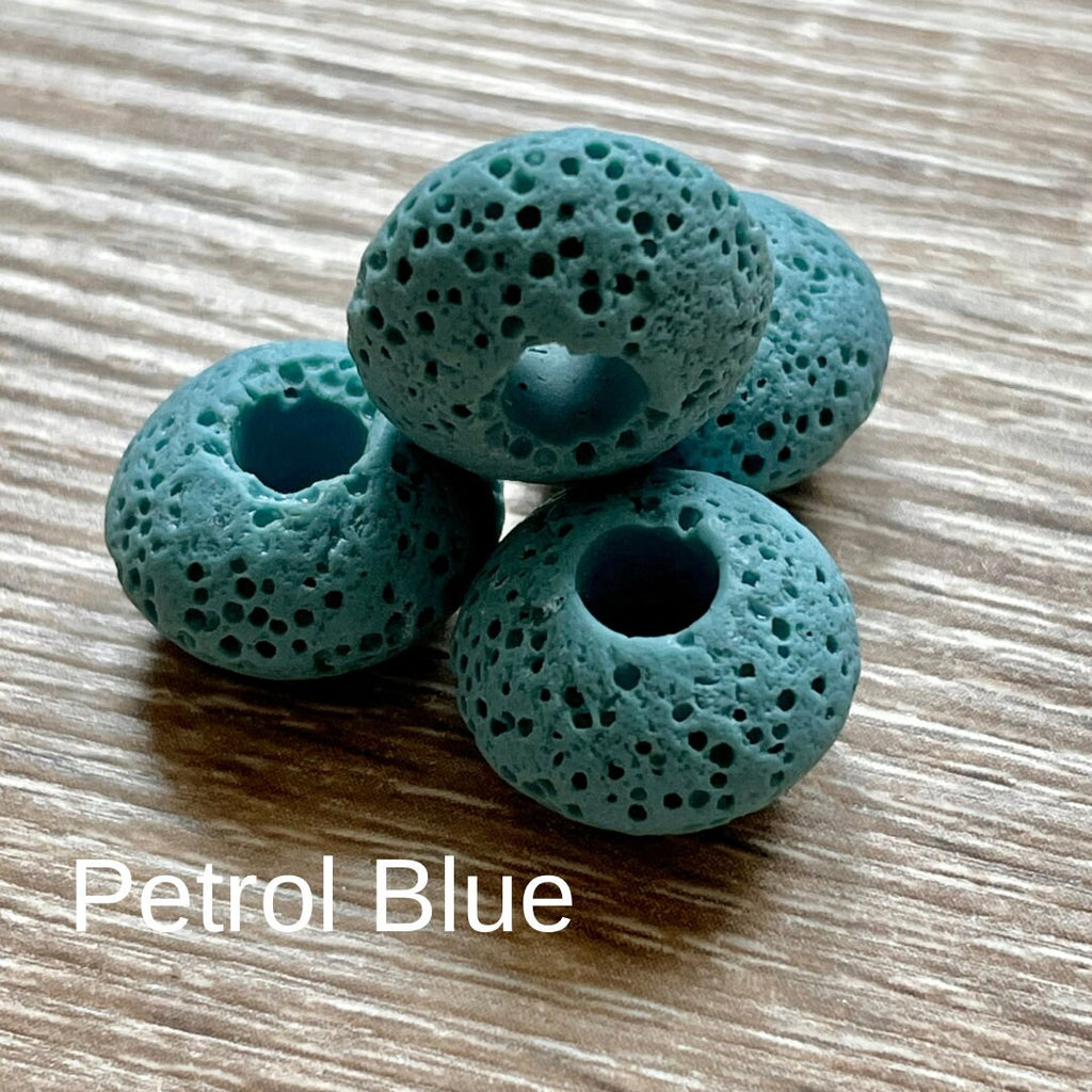 Lava Stone Coloured Large Hole Bead - 10 Available Colours