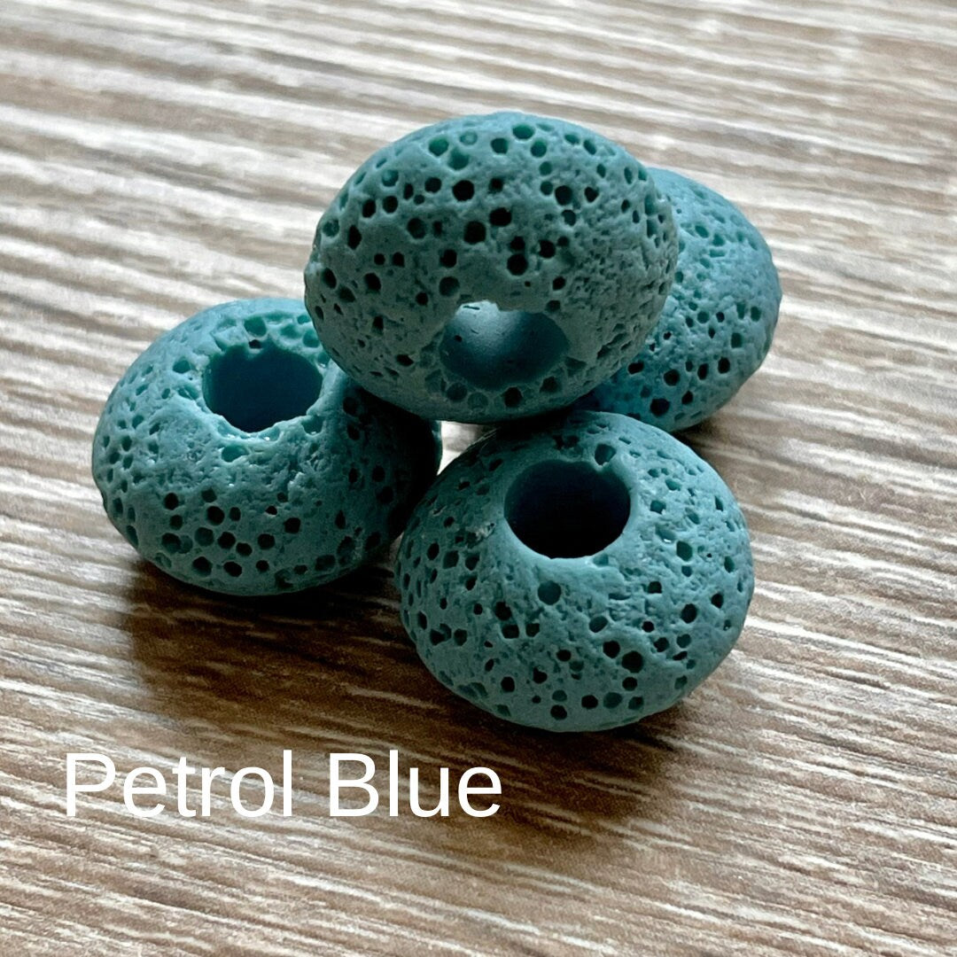 Lava Stone Coloured Large Hole Bead - 10 Available Colours