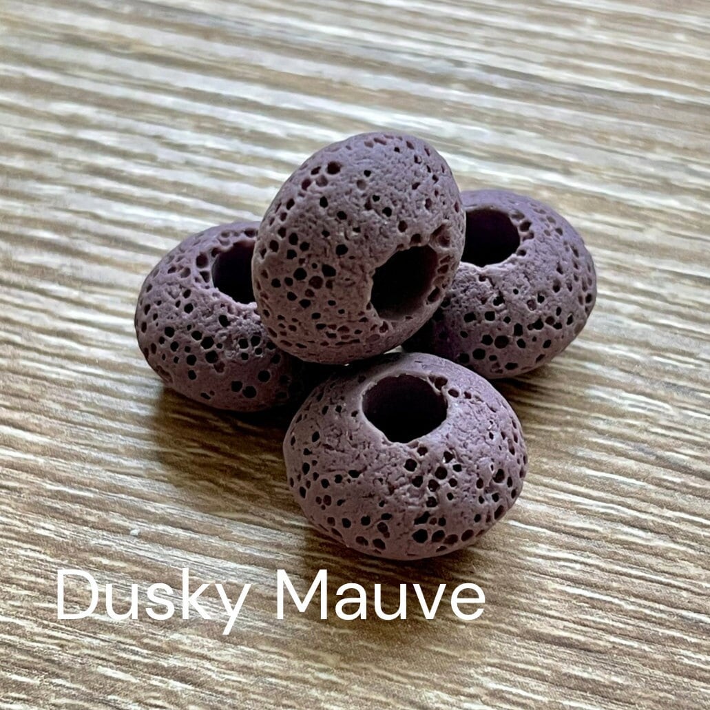Lava Stone Coloured Large Hole Bead - 10 Available Colours