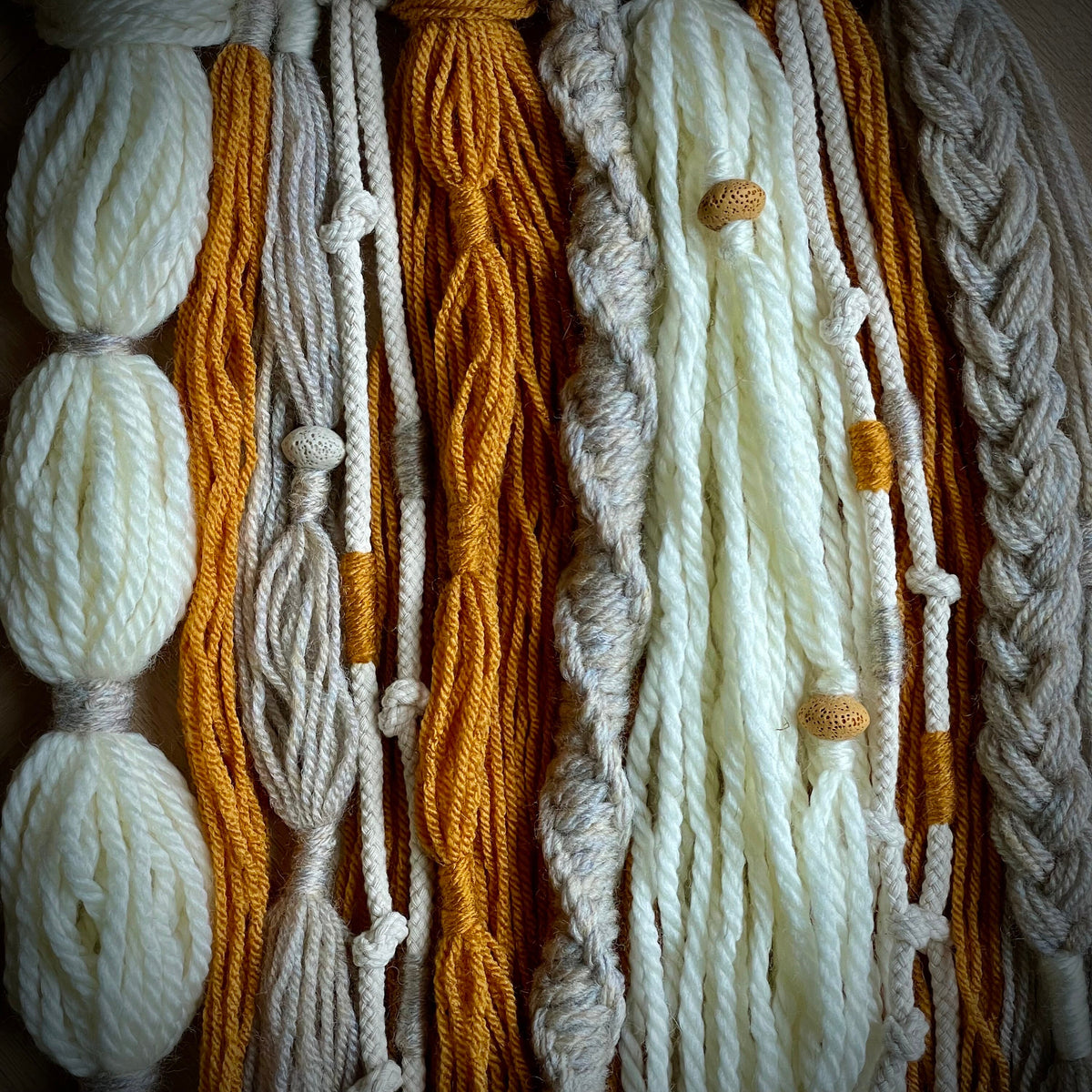 Textured Yarn Wall Hanging, Autumn Boho Macrame, Nordic Style