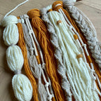 Textured Yarn Wall Hanging, Autumn Boho Macrame, Nordic Style