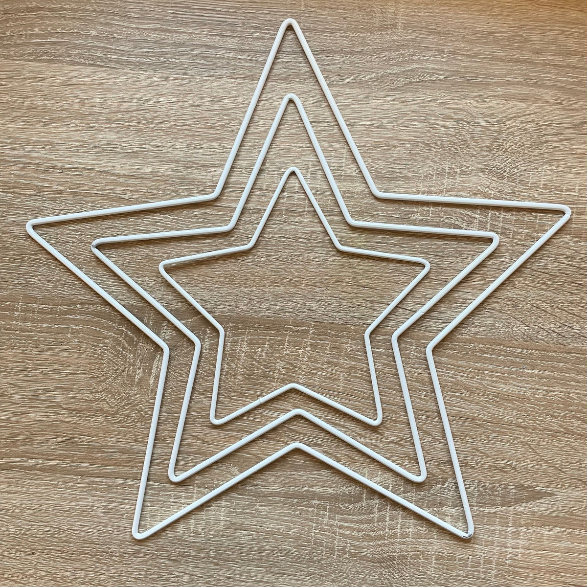 Metal Wire Star Available in 3 sizes - White colour, Dream Catcher Star