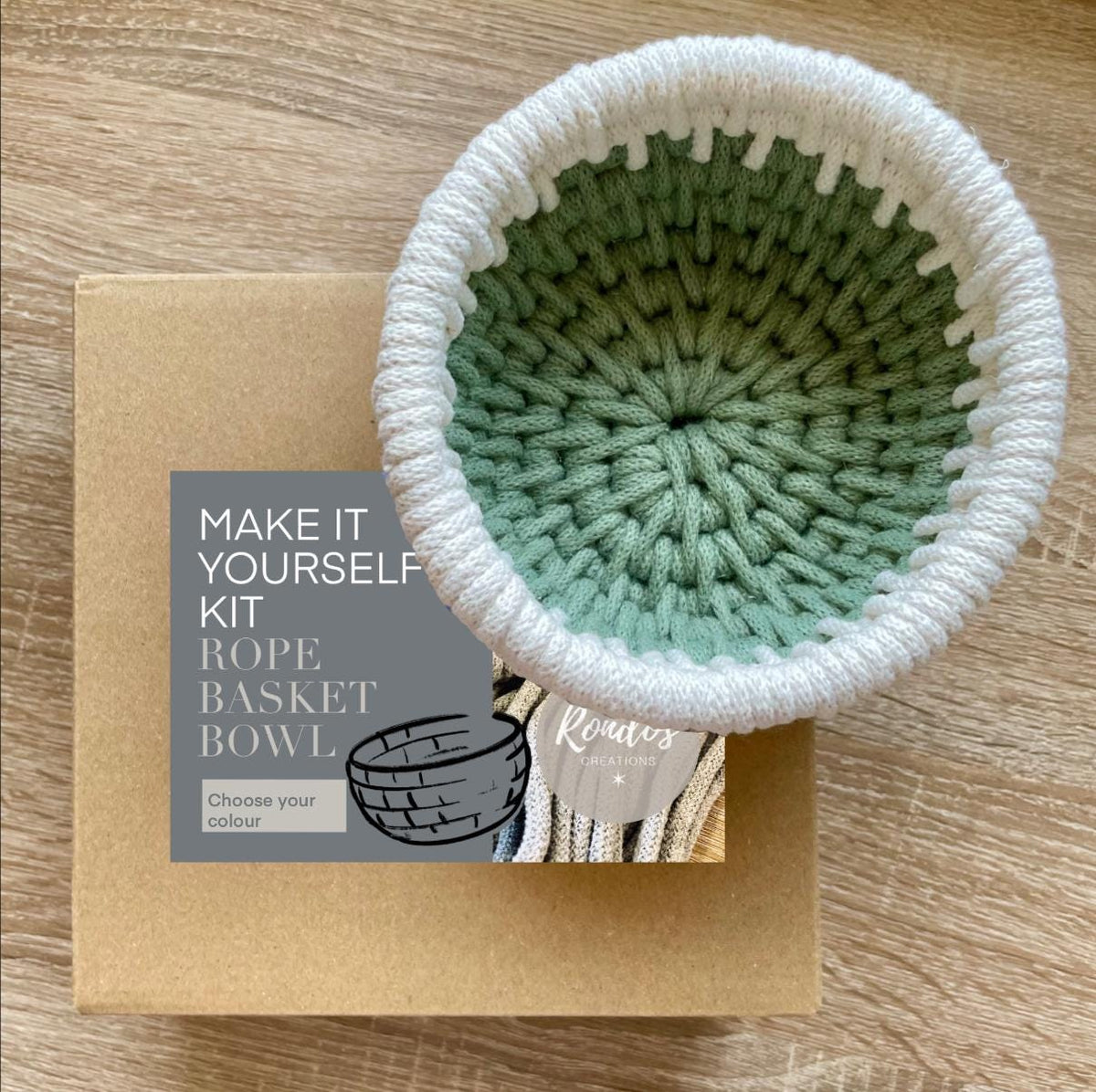 DIY Coiled Basket Bowl Kit, Rope Bowl Kit, Make it Yourself Kit, Craft Kit