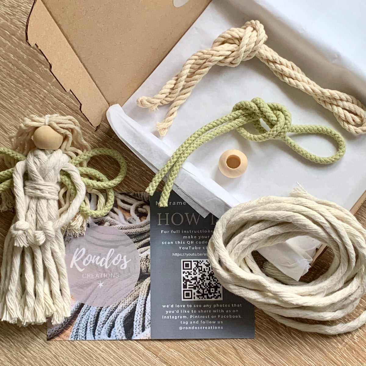 Macrame Kit Fairy/Angel Decoration - Available With Different Wing Colours, Craft Kit