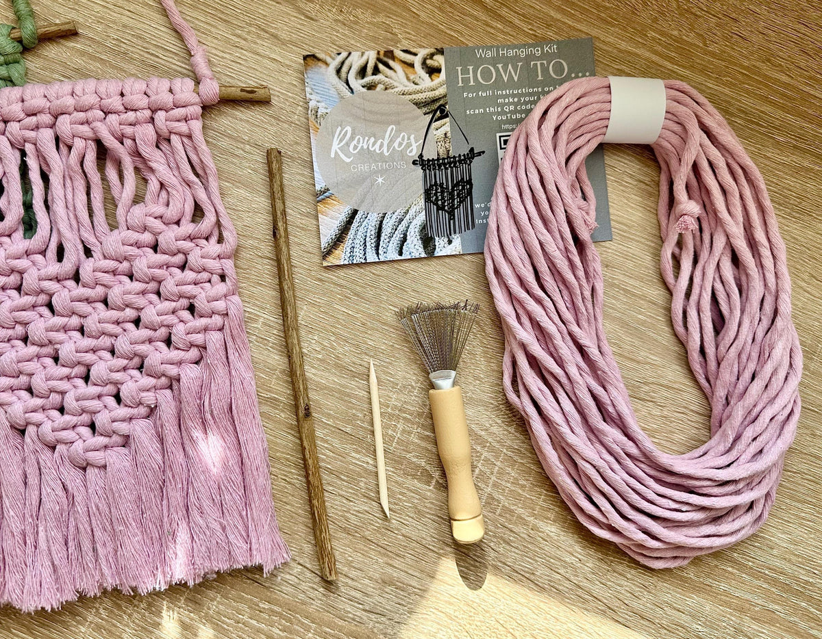 Make it Yourself Macrame Heart Wall Hanging, Craft Kit