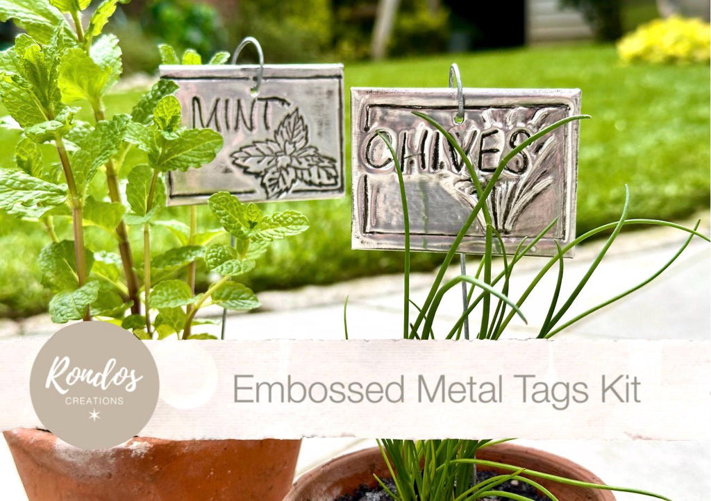 Metal Embossing Kit - Embossed Metal Tag Kit DIY - Aluminium Label Making Kit - Beginner Craft Kit - Plant Tags