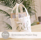 Beginners Embroidered Project Bag Kit, Make it Yourself Embroidered Project Bag, Craft Kit