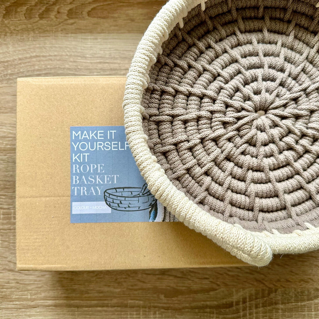 DIY Coiled Basket Tray Kit, Rope Tray Kit, Make it Yourself Kit, Craft Kit
