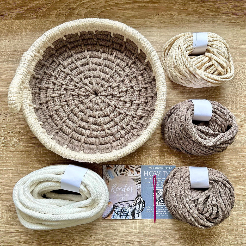 DIY Coiled Basket Tray Kit, Rope Tray Kit, Make it Yourself Kit, Craft Kit
