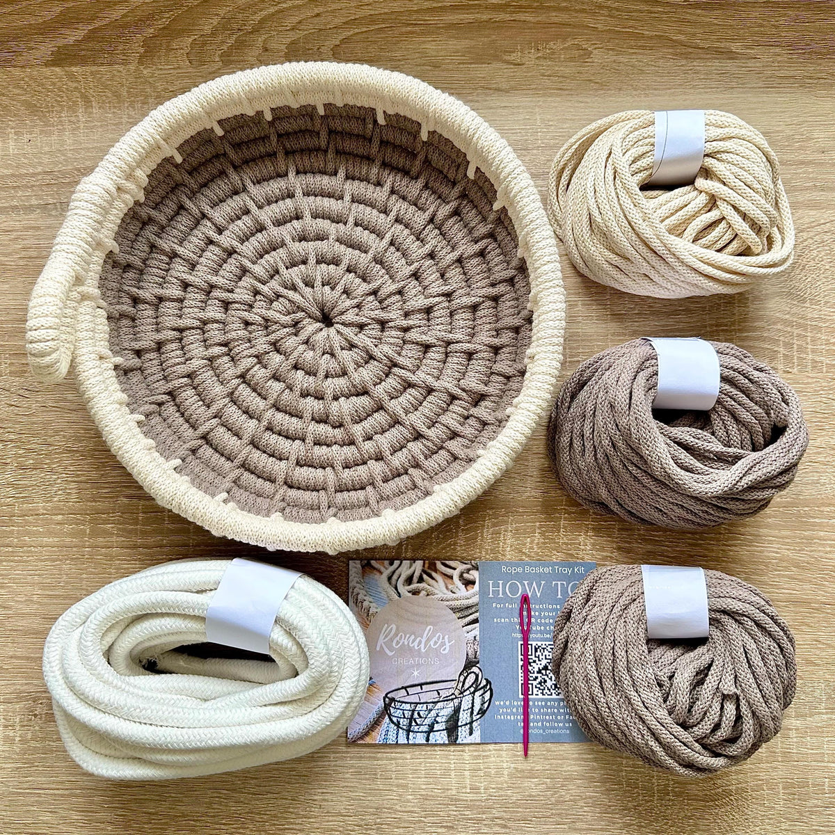 DIY Coiled Basket Tray Kit, Rope Tray Kit, Make it Yourself Kit, Craft Kit