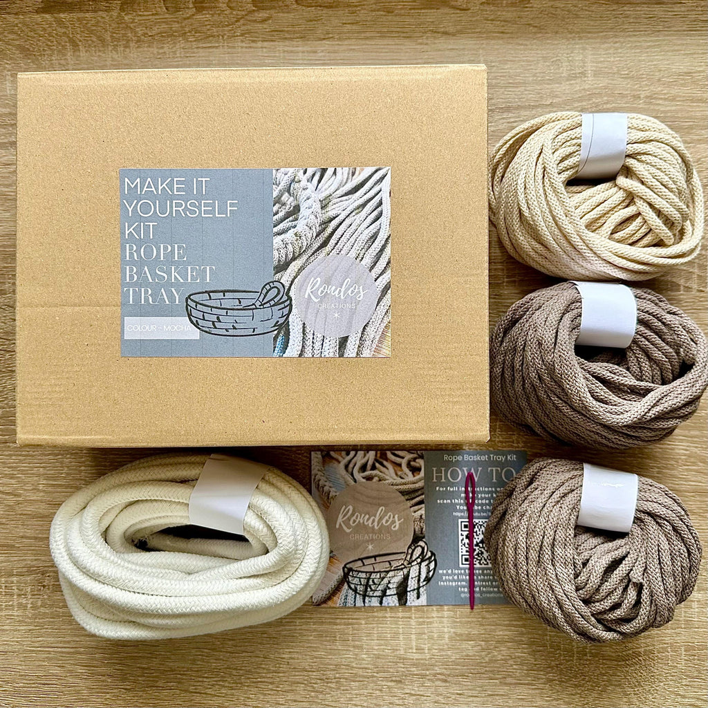 DIY Coiled Basket Tray Kit, Rope Tray Kit, Make it Yourself Kit, Craft Kit