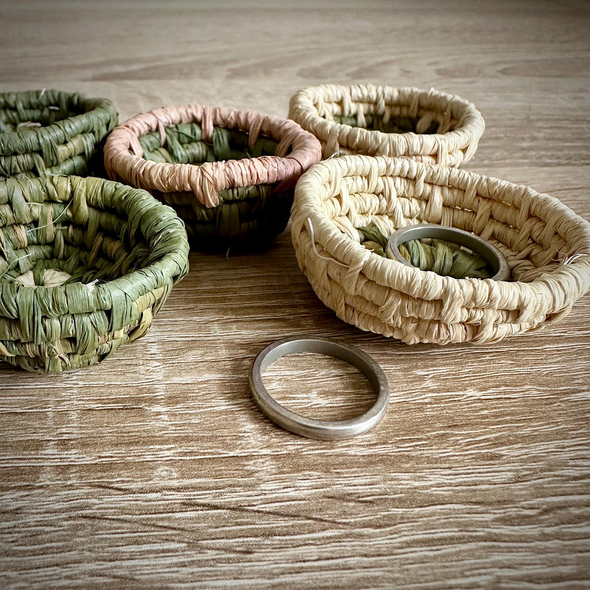 Handmade Mini Coiled Basket Bowl - Ring Dish - Ring Basket