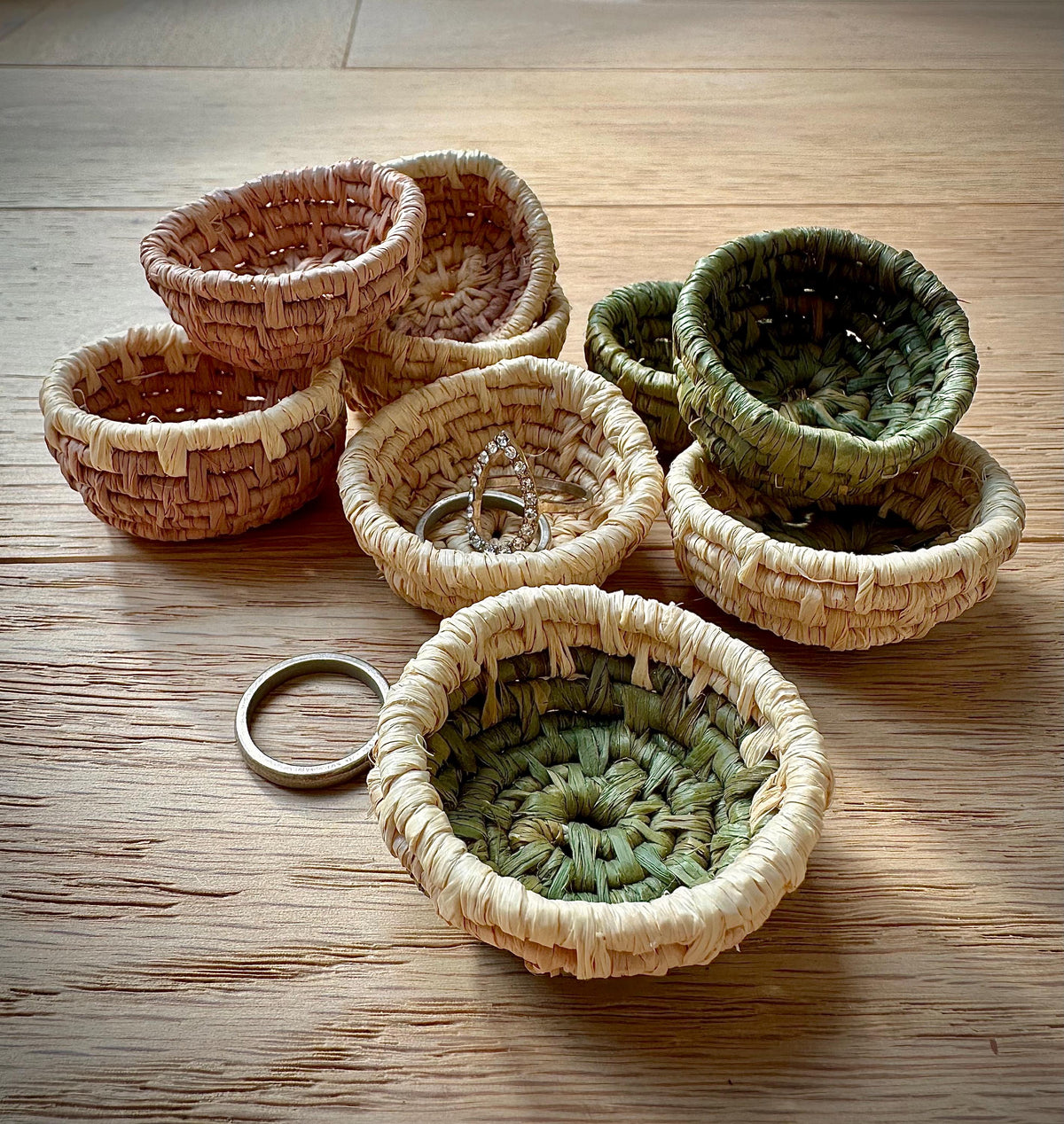 Handmade Mini Coiled Basket Bowl - Ring Dish - Ring Basket