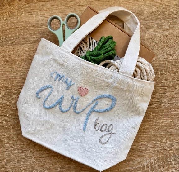 Beginners Embroidered Project Bag Kit, Make it Yourself Embroidered Project Bag, Craft Kit