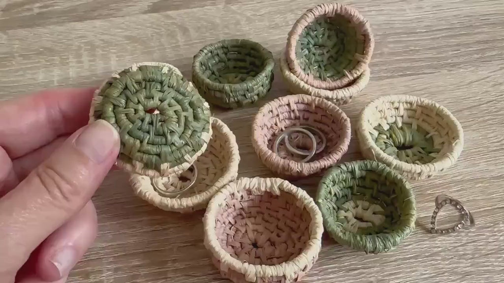 Handmade Mini Coiled Basket Bowl - Ring Dish - Ring Basket